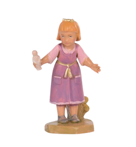 Bambina con bambola n. 728 per presepe Fontanini di 12 cm - Galleria Mariana