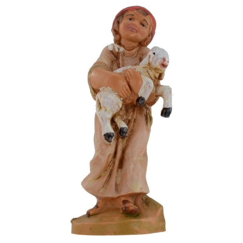 Bambino con agnello fra le braccia n. 921 per presepe Fontanini di 9,5 cm - Galleria Mariana