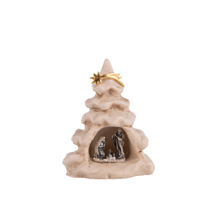 Scultura in marmo a forma di albero di natale e Sacra Famiglia - Galleria Mariana