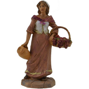 Shepherdess with grapes n. 978 for Fontanini nativity scene of 9.5 cm