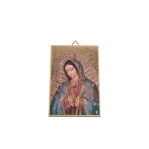 Quadro di legno in foglia oro busto della Madonna di Guadalupe - Galleria Mariana