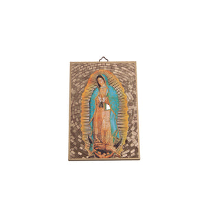 Quadro di legno in foglia oro della Madonna di Guadalupe - Galleria Mariana