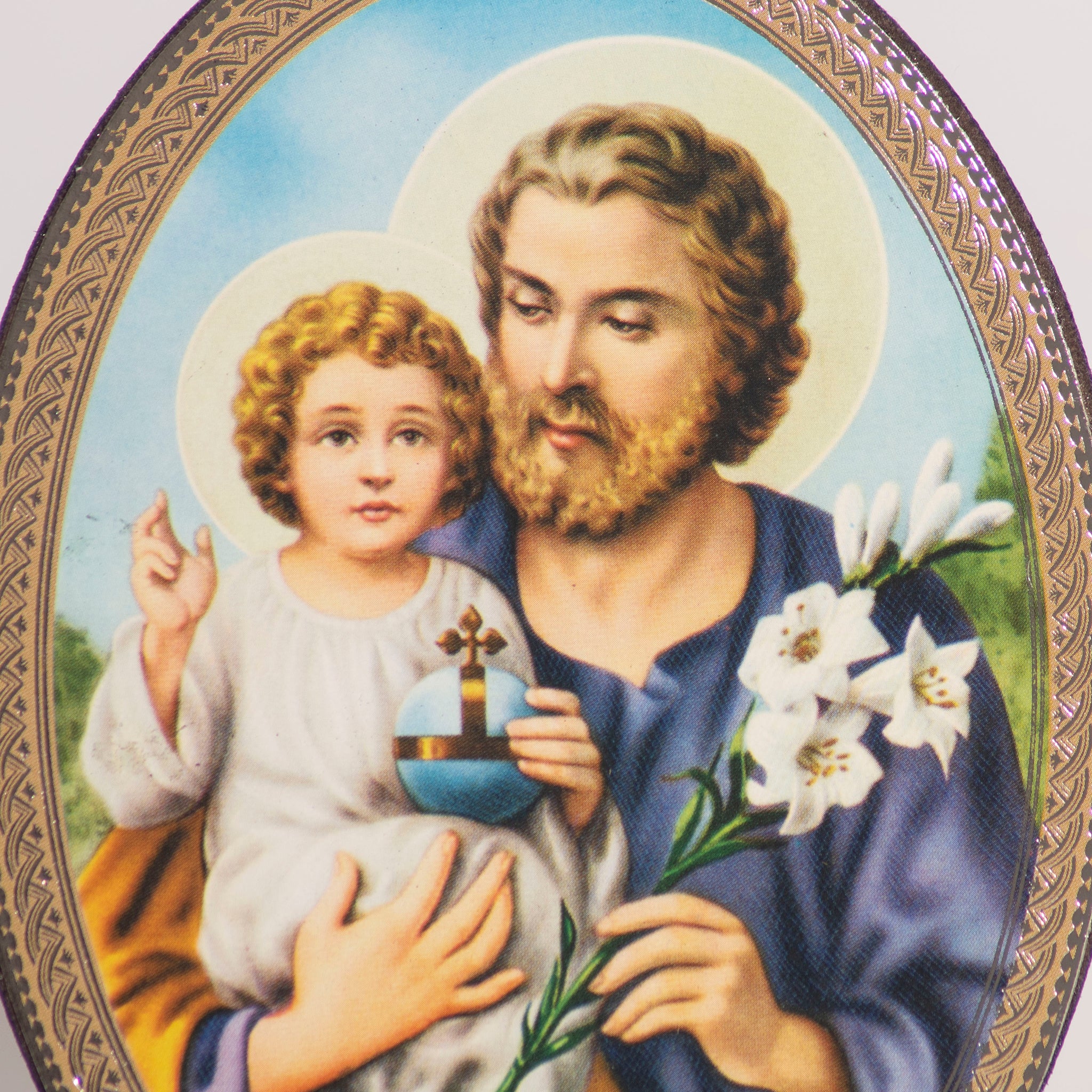 Particolare Quadro ovale in legno di San Giuseppe - Galleria Mariana