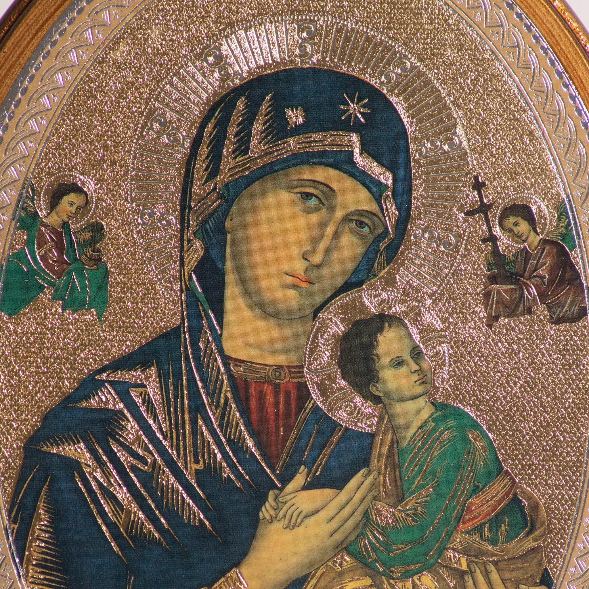 Particolare Quadro ovale in legno smaltato della Madonna del Perpetuo Soccorso - Galleria Mariana