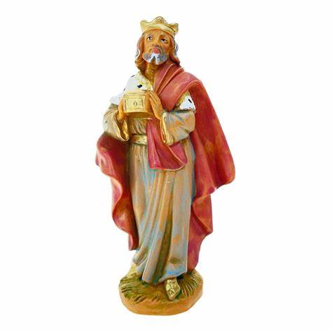 Re bianco Melchiorre dei Re Magi n. 94 per presepe Fontanini di 9,5 cm - Galleria Mariana