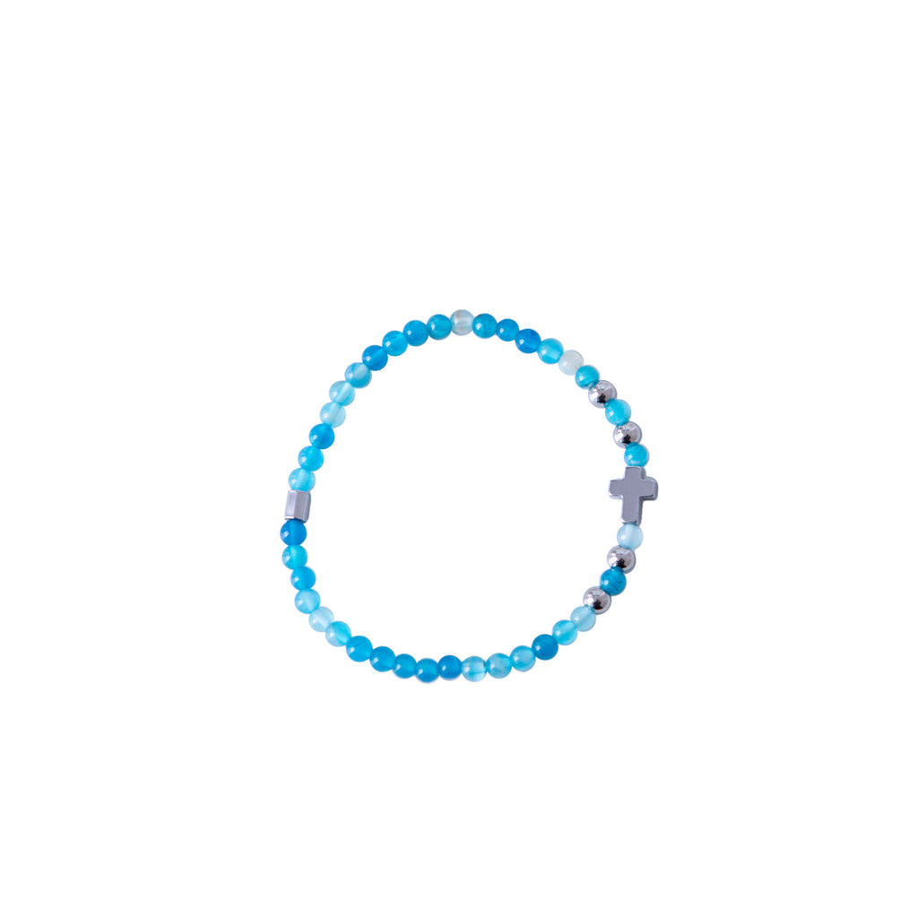 Rosario bracciale con agata brasiliana blu da 3 mm - Galleria Mariana