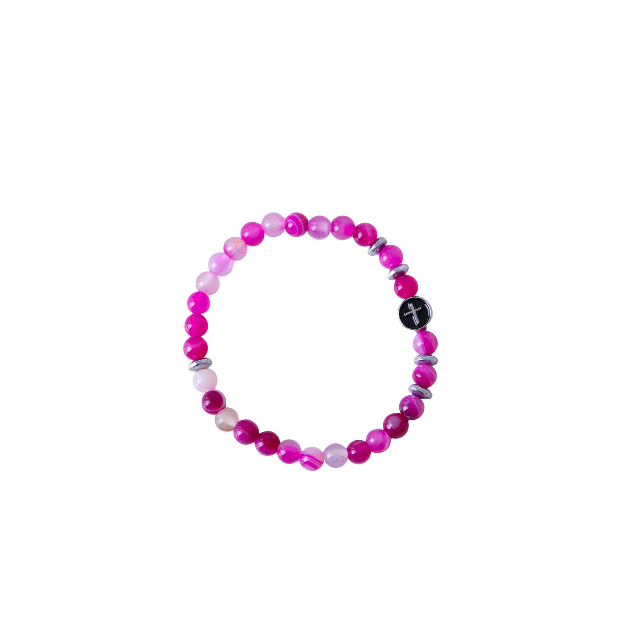 Rosario bracciale con agata brasiliana rosa da 6 mm - Galleria Mariana