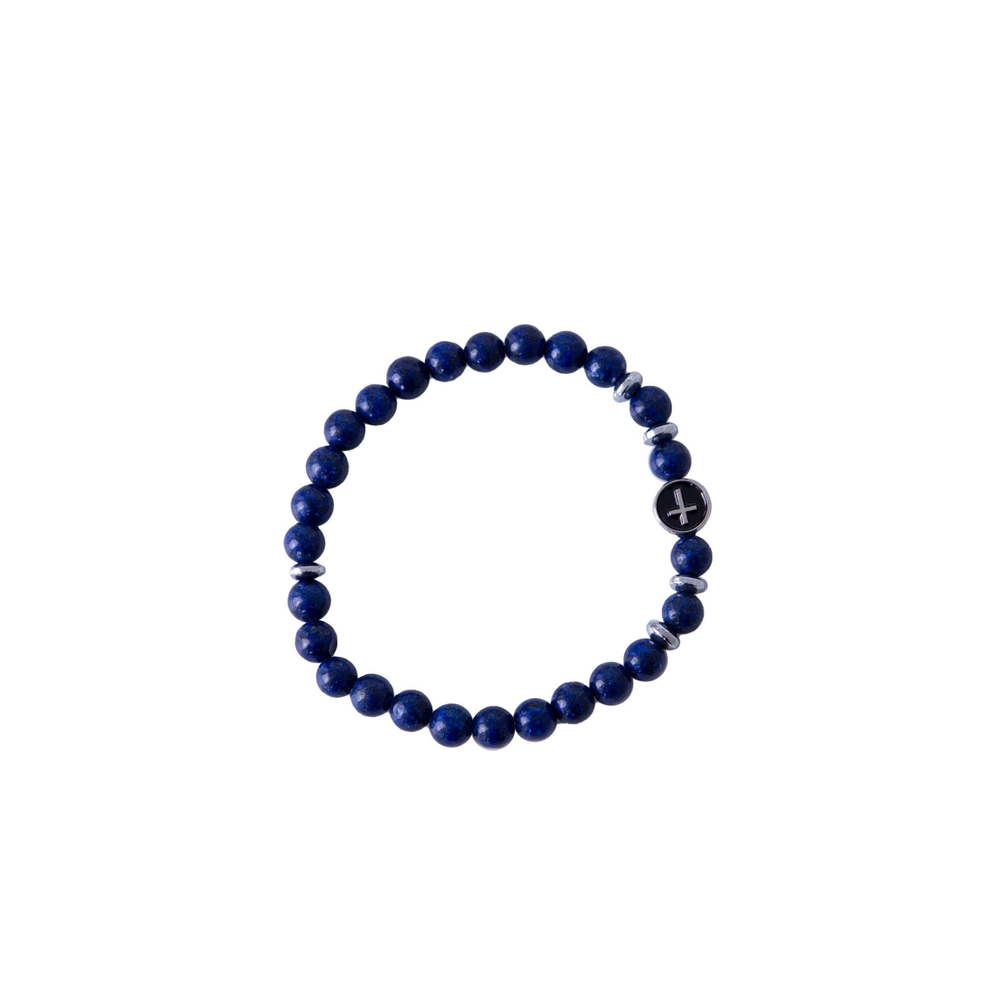 Rosario bracciale con agata brasiliana lapis blu da 6 mm - Galleria Mariana