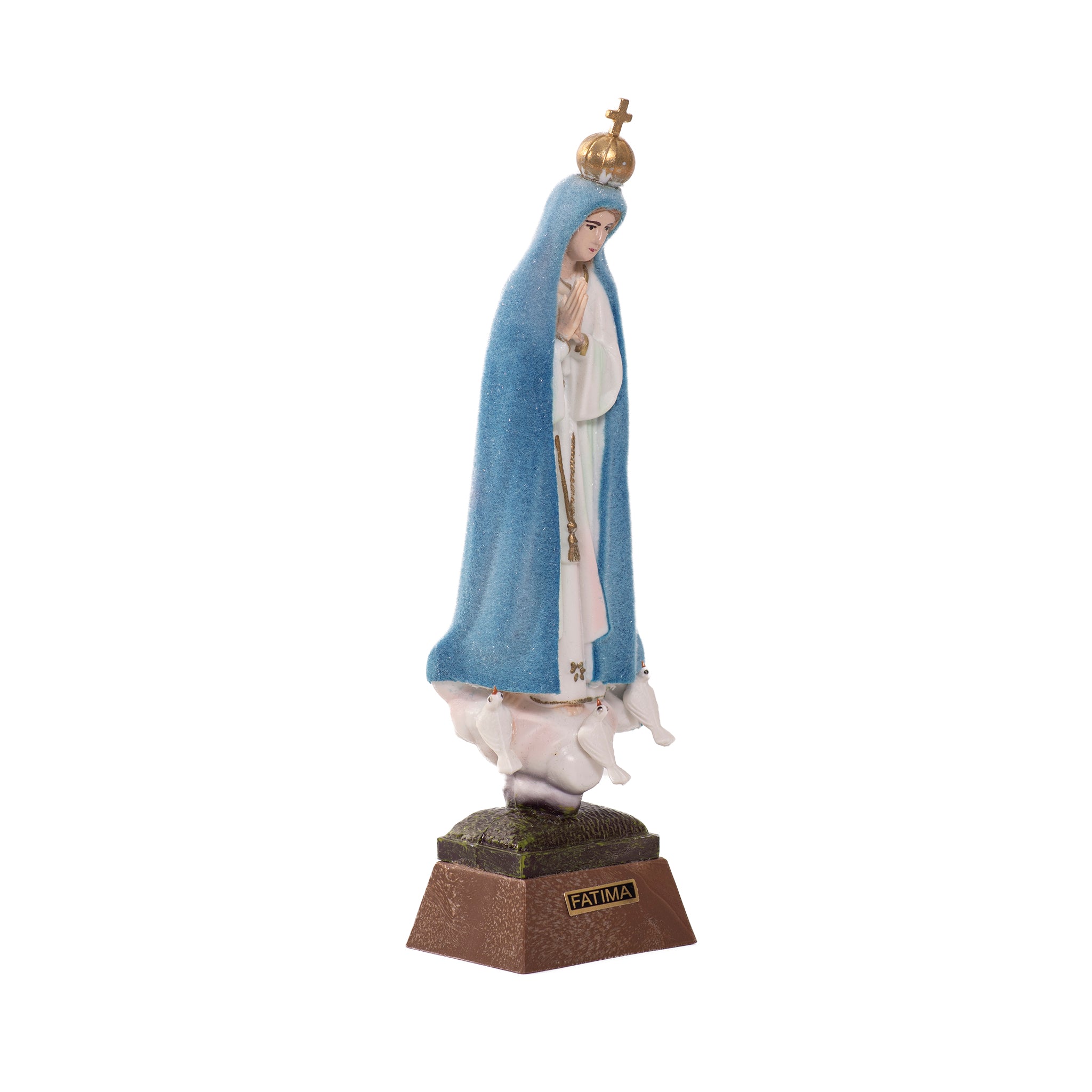 Particolare Statua segnatempo della Madonna di Fatima 17 cm - Galleria Mariana