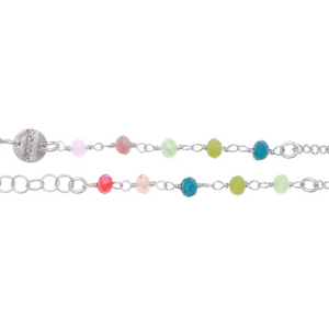 Bracciale Icona Madonnas AMORE MADONNE rodio pietre multicolor rosa - Galleria Mariana