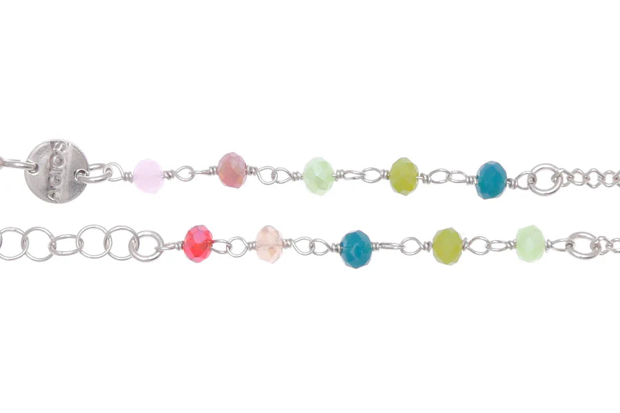 Bracciale Icona Madonnas Classico rodio pietre multicolor rosa - Galleria Mariana