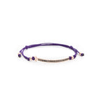 Bracciale Agios in corda "Felix" Corda viola con targhetta rosé - Galleria Mariana