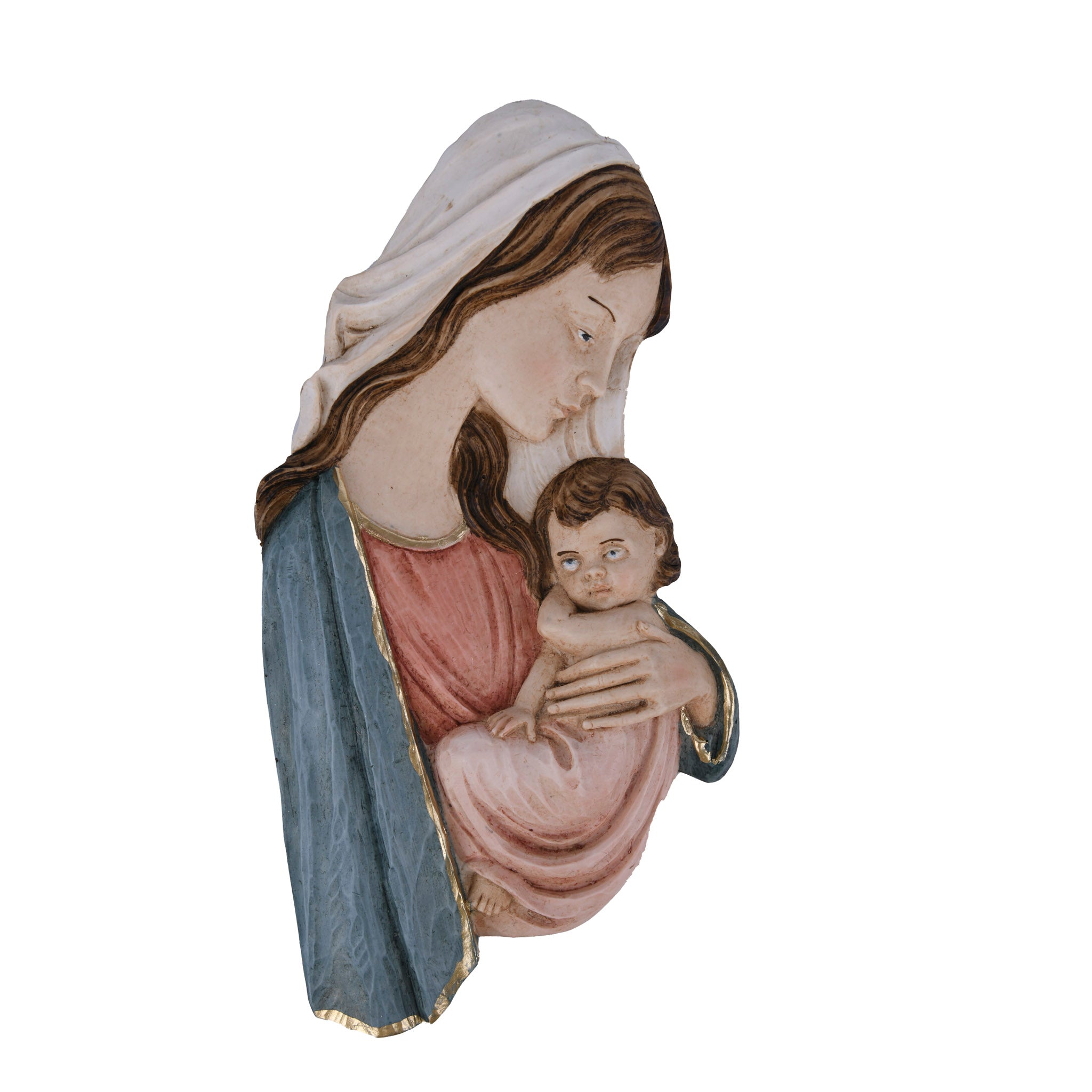 Altorilievo in marmo della Madonna con bambino di profilo - Galleria Mariana