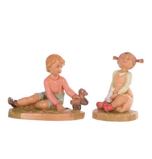 Bambini n. 725 e 727 per presepe Fontanini di 12 cm - Galleria Mariana