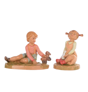 Bambini n. 725 e 727 per presepe Fontanini di 12 cm - Galleria Mariana