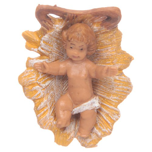 Gesù bambino con culla n. 00 per presepe Fontanini di 6,5 cm - Galleria Mariana