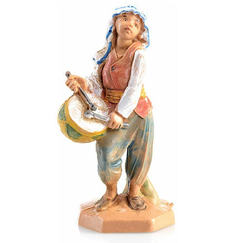 Pastorello con tamburo n. 537 per presepe Fontanini di 6,5 cm - Galleria Mariana