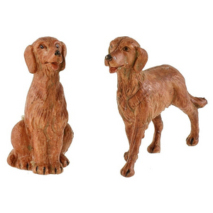 Set di 2 cani per presepe Fontanini di 9,5 cm - Galleria Mariana