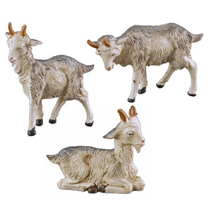 Set di 3 caprette chiare per presepe Fontanini di 9,5 cm - Galleria Mariana