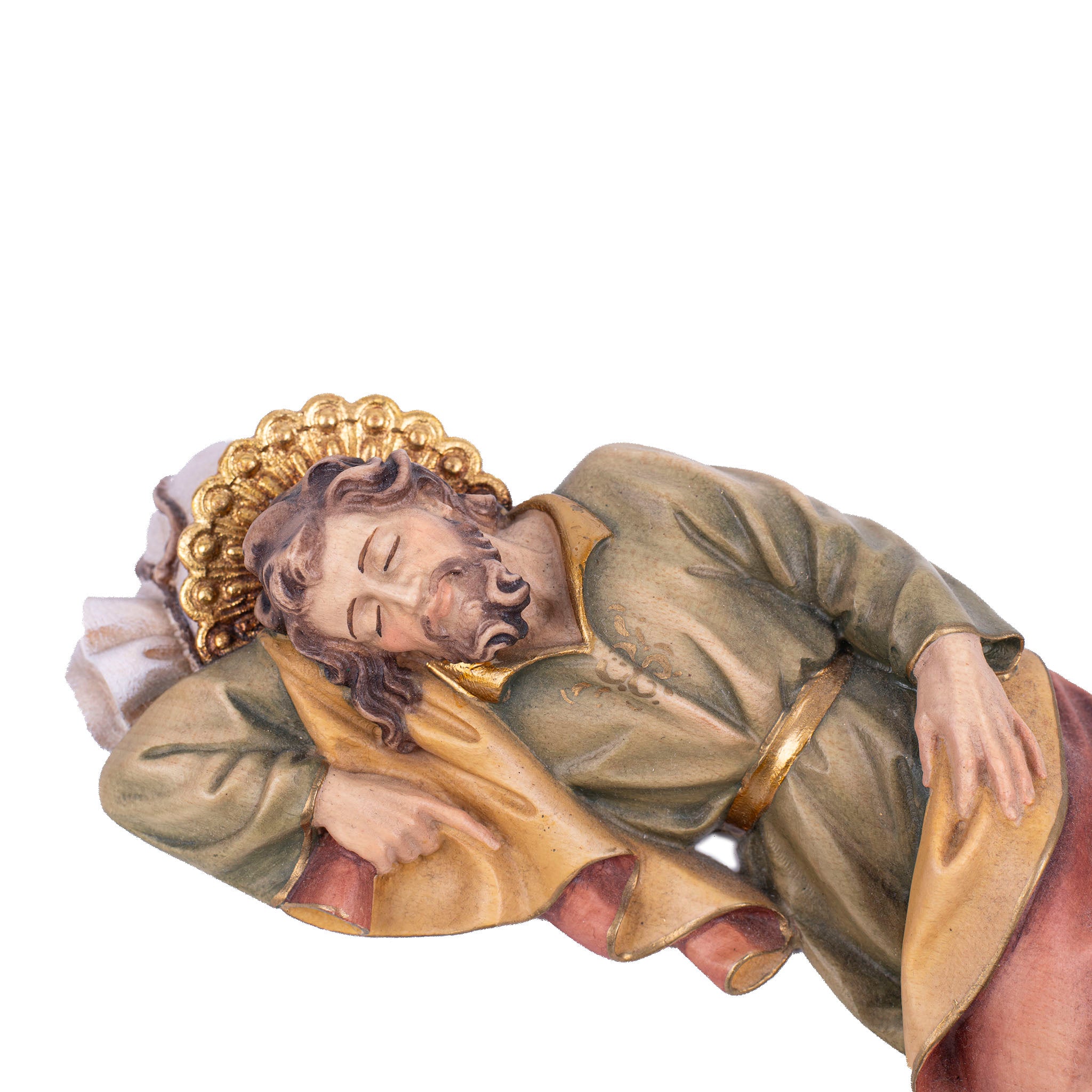 Particolare Statua in legno di ulivo di San Giuseppe dormiente - Galleria Mariana