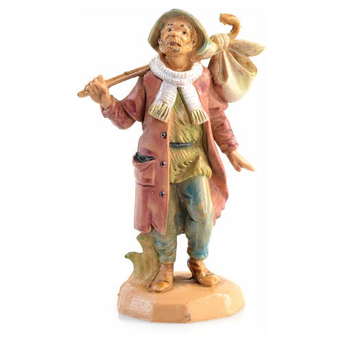 Viandante con fardello n. 20 per presepe Fontanini di 6,5 cm - Galleria Mariana