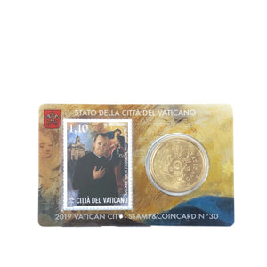 50 centesimi di Euro del Vaticano con Francobollo e Coincard n. 30 anno 2019 - Galleria Mariana