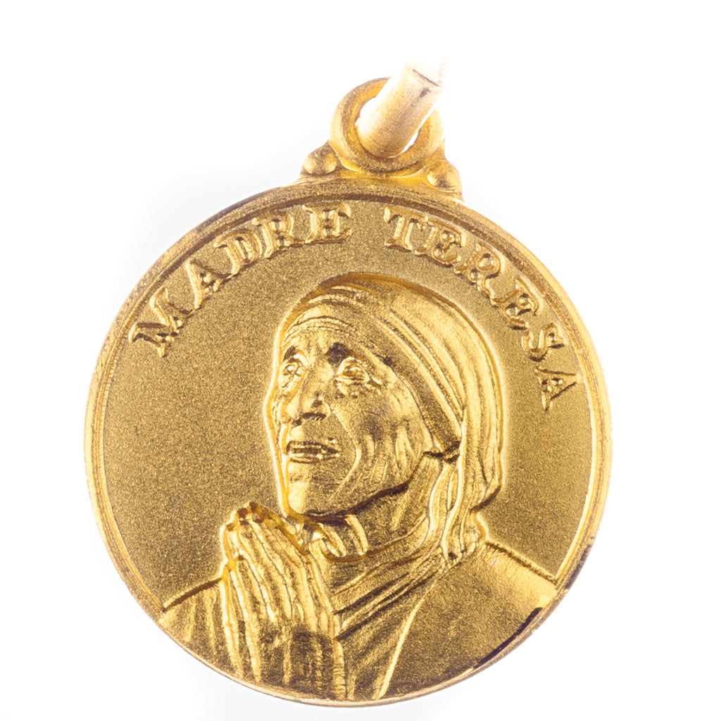 Medaglia d'argento dorato di Santa Madre Teresa di Calcutta - Galleria Mariana