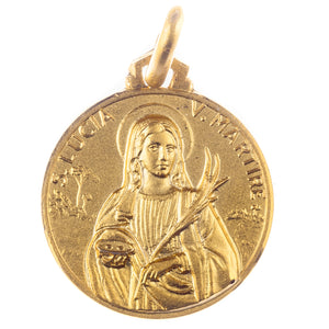 Medaglia d'argento placcata in oro di Santa Lucia - Galleria Mariana