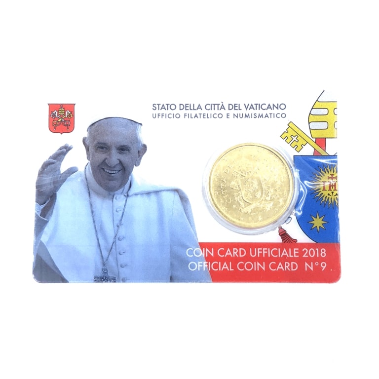 Moneta da 50 centesimi del Vaticano anno di emissione 2018 - Galleria Mariana