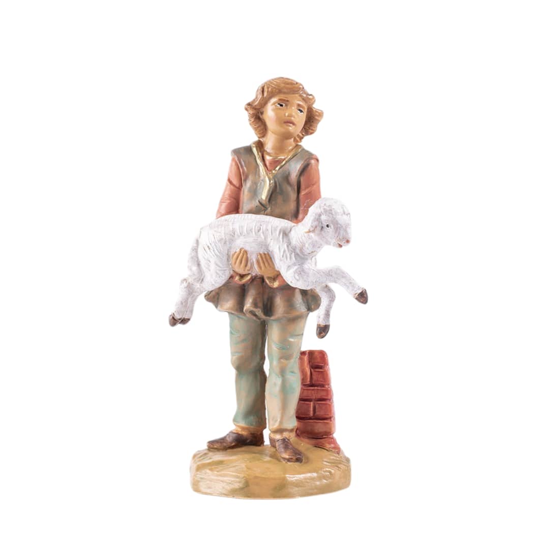 PASTORE CON PECORA ARI N. 703 PER PRESEPE FONTANINI 12 CM