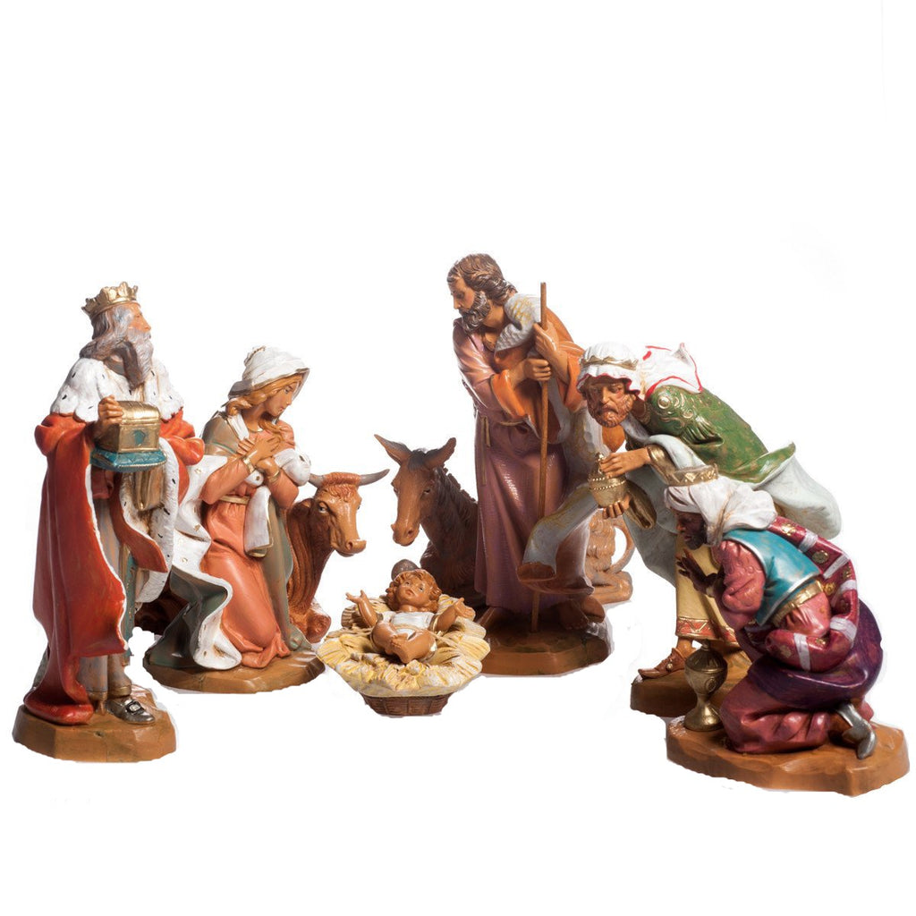 Set 8 pezzi della Natività n. 543 per presepe Fontanini di 19 cm - Galleria Mariana